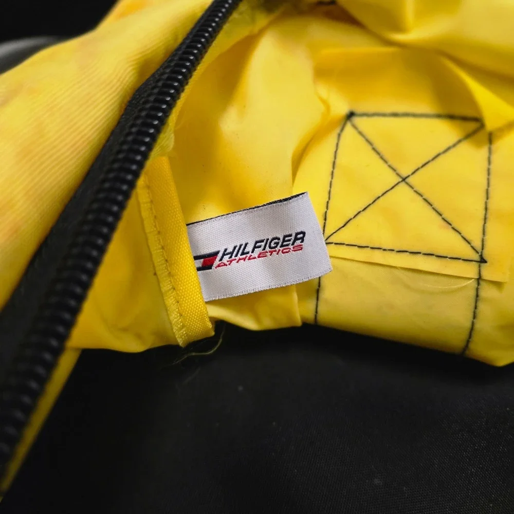 VTG Tommy Hilfiger Athletics Duffle Bag Travel Yellow GYM Carry On Nylon Weekend